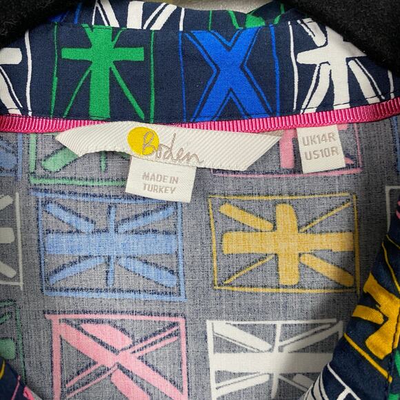 Boden Multi Color Union Jack Anastasia Shirt Dress Sz.10R - Picture 11 of 16